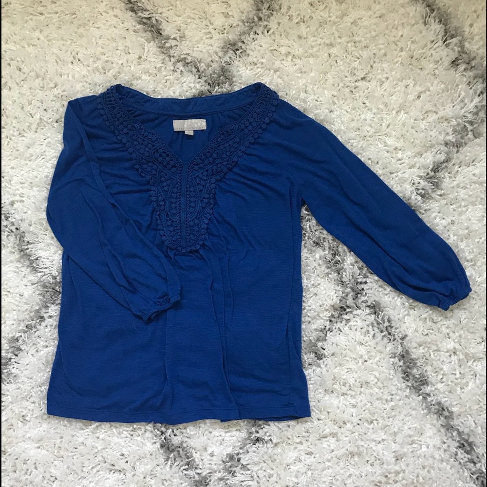 Blue detailed blouse